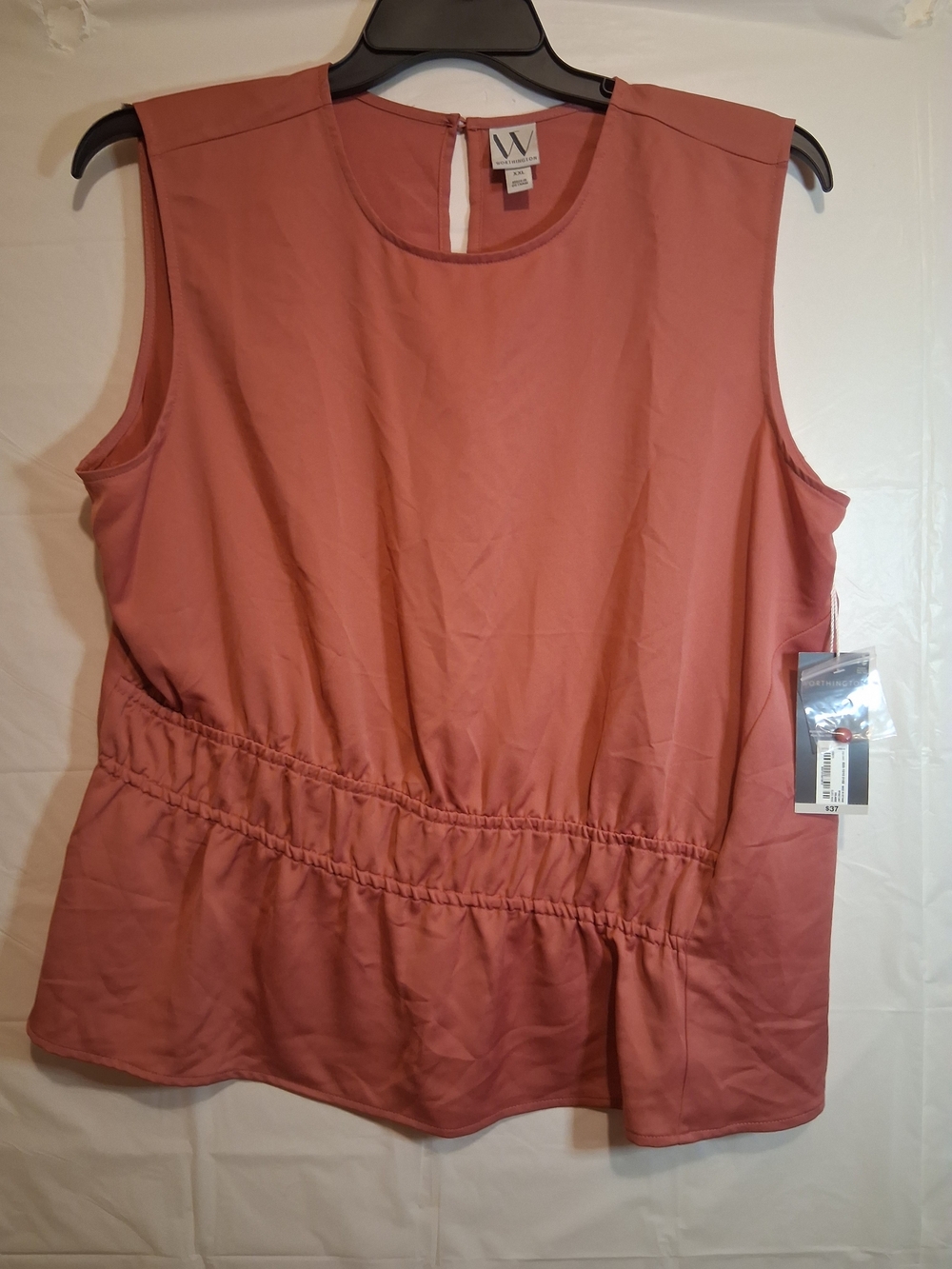 W by Worth Women's Sleeveless Peplum Top - Dusty Rose 2XL